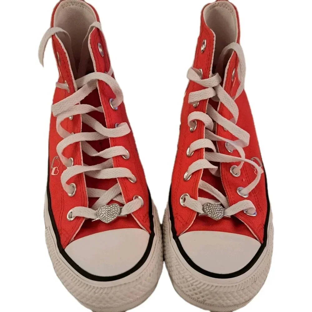 CONVERSE YTK HI Hearts  Valentine's Day Shoes A09117C Womens Size 7.5 EUC W/ Box - Picture 3 of 10